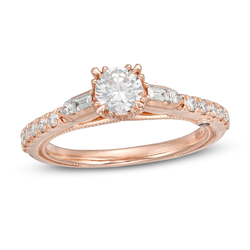 Main Image 1 of Previously Owned - Marilyn Monroe™ Collection 3/4 CT. T.W. Diamond Collar Engagement Ring in 14K Rose Gold