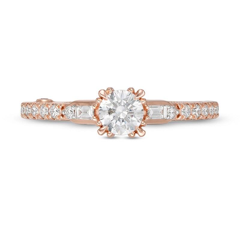Main Image 4 of Previously Owned - Marilyn Monroe™ Collection 3/4 CT. T.W. Diamond Collar Engagement Ring in 14K Rose Gold