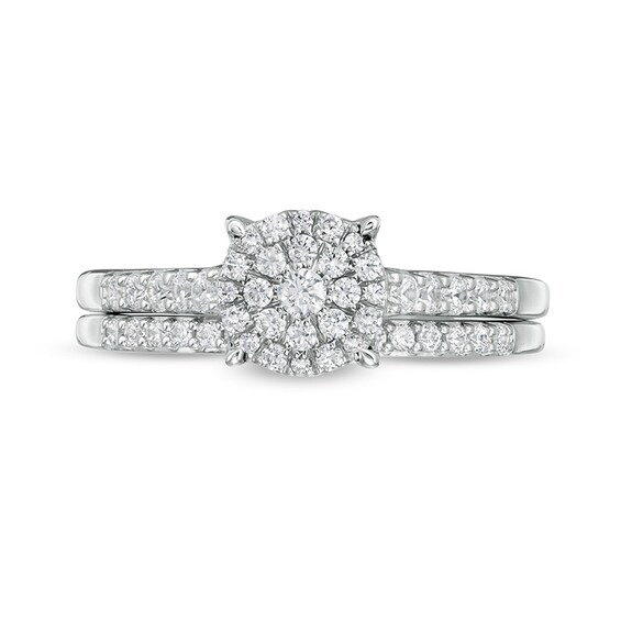 Previously Owned - 1/2 CT. T.w. Composite Diamond Bridal Set in 10K White Gold