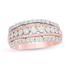 Thumbnail Image 1 of Previously Owned - 1/4 CT. T.W. Diamond Multi-Row Ring in 10K Rose Gold