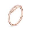 Thumbnail Image 2 of Previously Owned - 1/4 CT. T.W. Diamond Crown Contour Wedding Band in 14K Rose Gold