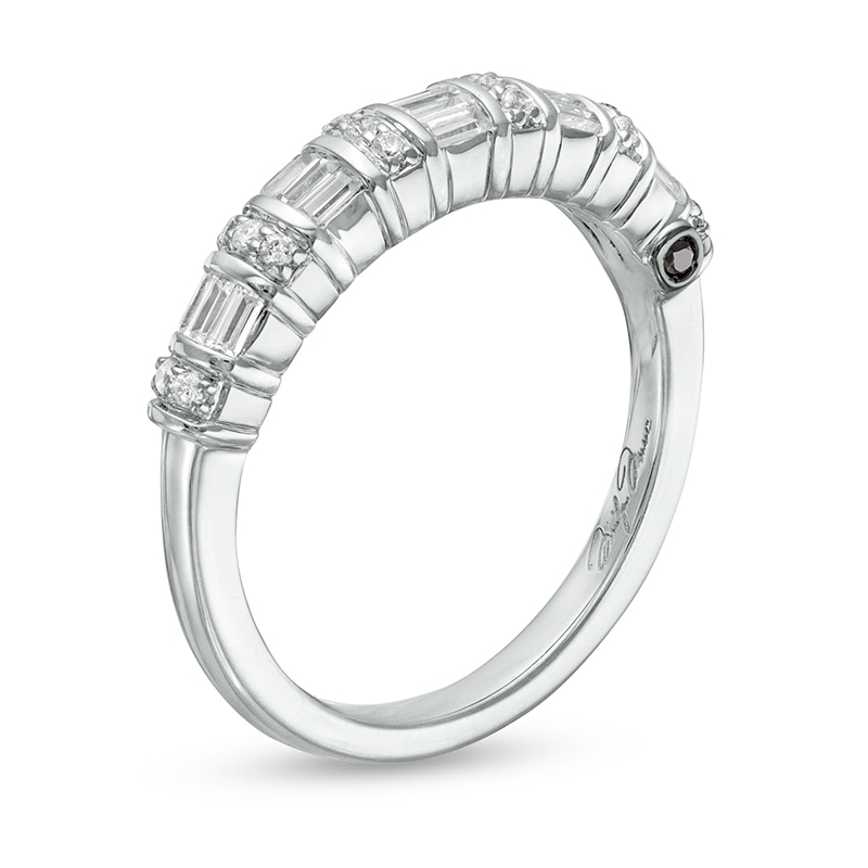 Main Image 3 of Previously Owned - Marilyn Monroe™ Collection 3/8 CT. T.W. Baguette and Round Diamond Multi-Row Band in 14K White Gold