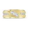 Thumbnail Image 2 of Previously Owned - 3/8 CT. T.W. Diamond Three Stone Slant Wedding Band in 10K Gold