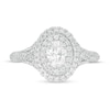 Thumbnail Image 4 of Previously Owned - Vera Wang Love Collection 1 CT. T.W. Oval Diamond Double Frame Engagement Ring in 14K White Gold