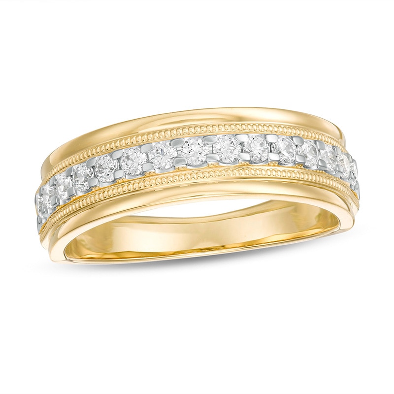 Main Image 1 of Previously Owned - 1/2 CT. T.W. Diamond Milgrain Wedding Band in 10K Gold