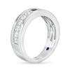 Thumbnail Image 3 of Previously Owned - Vera Wang Men's Square-Cut Sapphire and 3/4 CT. T.W. Diamond Band in 14K White Gold
