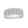 Thumbnail Image 1 of Previously Owned - 1/4 CT. T.W. Diamond Vintage-Style Multi-Row Anniversary Band in 10K White Gold