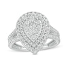 Thumbnail Image 1 of Previously Owned - 1 CT. T.W. Composite Pear-Shaped Diamond Frame Split Shank Engagement Ring in 10K White Gold