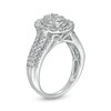 Thumbnail Image 3 of Previously Owned - 1 CT. T.W. Composite Oval Diamond Frame Vintage-Style Engagement Ring in 10K White Gold