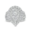 Thumbnail Image 1 of Previously Owned - 4 CT. T.W. Composite Pear-Shaped Diamond Frame Vintage-Style Engagement Ring in 10K White Gold