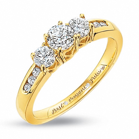 Previously Owned - 2 CT. T.w. Diamond Past Present Future® Ring in 14K Gold