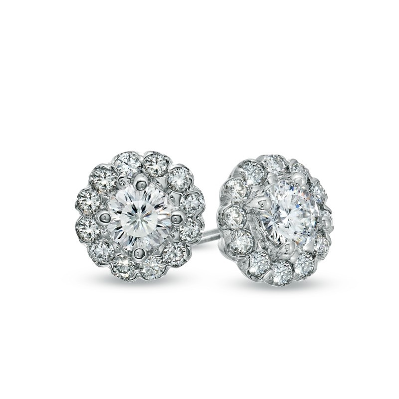 Previously Owned - Celebration Lux® 5/8 CT. T.W. Diamond Frame Earrings in 14K White Gold (I/SI2)