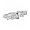 Thumbnail Image 1 of Previously Owned - 1 CT. T.W. Quad Princess-Cut Diamond Three Stone Engagement Ring in 14K White Gold