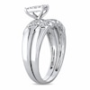 Thumbnail Image 2 of Previously Owned - 1/10 CT. T.W. Diamond Rectangular Cluster Bridal Set in Sterling Silver