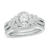 Thumbnail Image 1 of Previously Owned - Celebration Ideal 1 CT. T.W. Diamond Frame Bridal Set in 14K White Gold (I/I1)