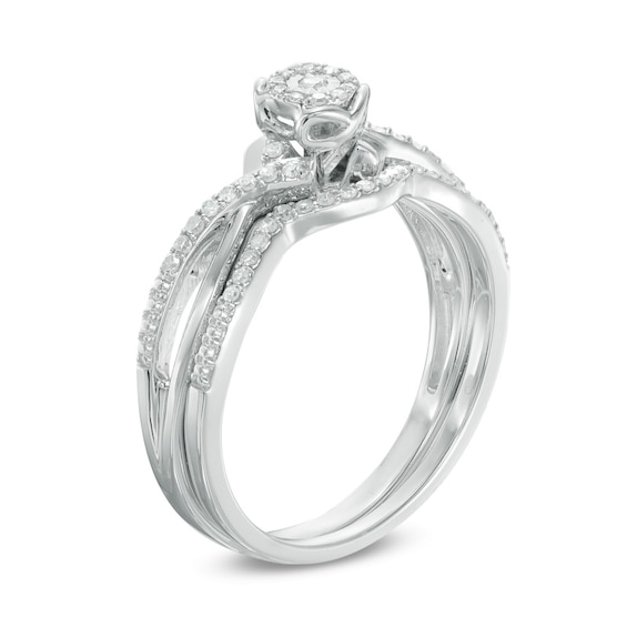 Previously Owned - 1/5 CT. T.w. Diamond Frame Bypass Bridal Set in 10K White Gold