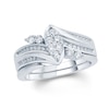 Thumbnail Image 1 of Previously Owned - 1/2 CT. T.W. Composite Diamond Marquise Bypass Bridal Set in 10K White Gold