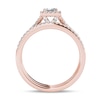 Thumbnail Image 3 of Previously Owned - 1 CT. T.W. Princess-Cut Diamond Frame Twist Bridal Set in 14K Rose Gold