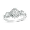 Thumbnail Image 1 of Previously Owned - 1 CT. T.W. Diamond Past Present Future® Frame Twist Engagement Ring in 14K White Gold