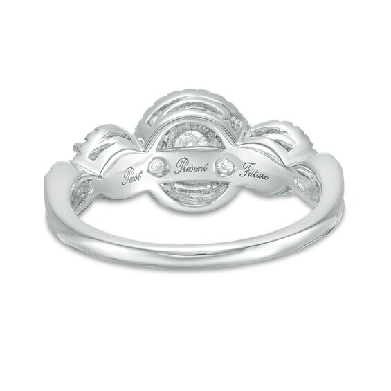 Previously Owned - 1 CT. T.w. Diamond Past Present FutureÂ® Frame Twist Engagement Ring in 14K White Gold