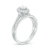 Thumbnail Image 3 of Previously Owned - 5/8 CT. T.W. Oval Diamond Frame Bridal Set in 14K White Gold