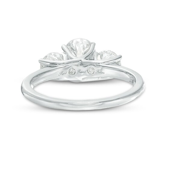 Previously Owned - 2 CT. T.w. Oval Diamond Past Present Future® Engagement Ring in 14K White Gold (I/I1)