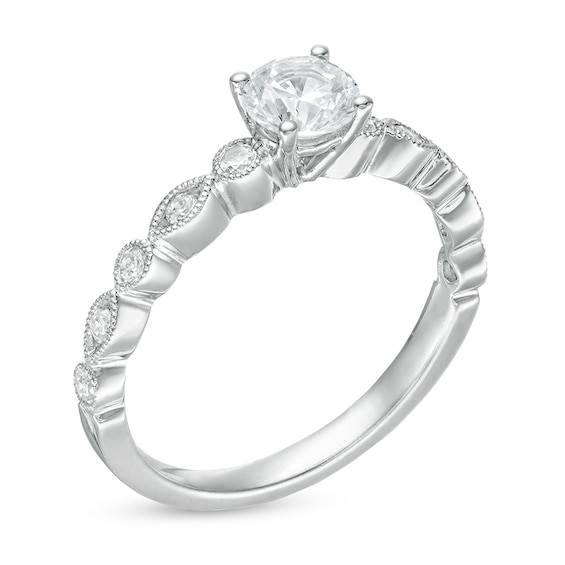 Previously Owned - 5/8 CT. T.w. Diamond Alternating Marquise and Circles Engagement Ring in 14K White Gold