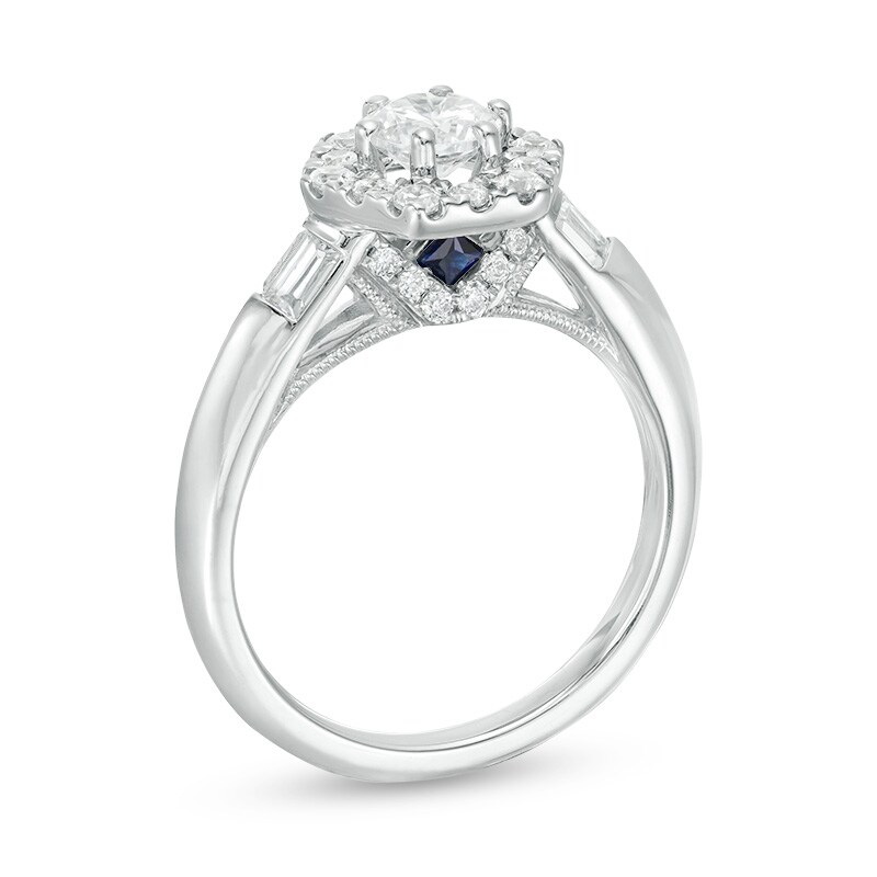 Main Image 2 of Previously Owned - Vera Wang Love Collection 1 CT. T.W. Diamond Hexagon Frame Engagement Ring in 14K White Gold