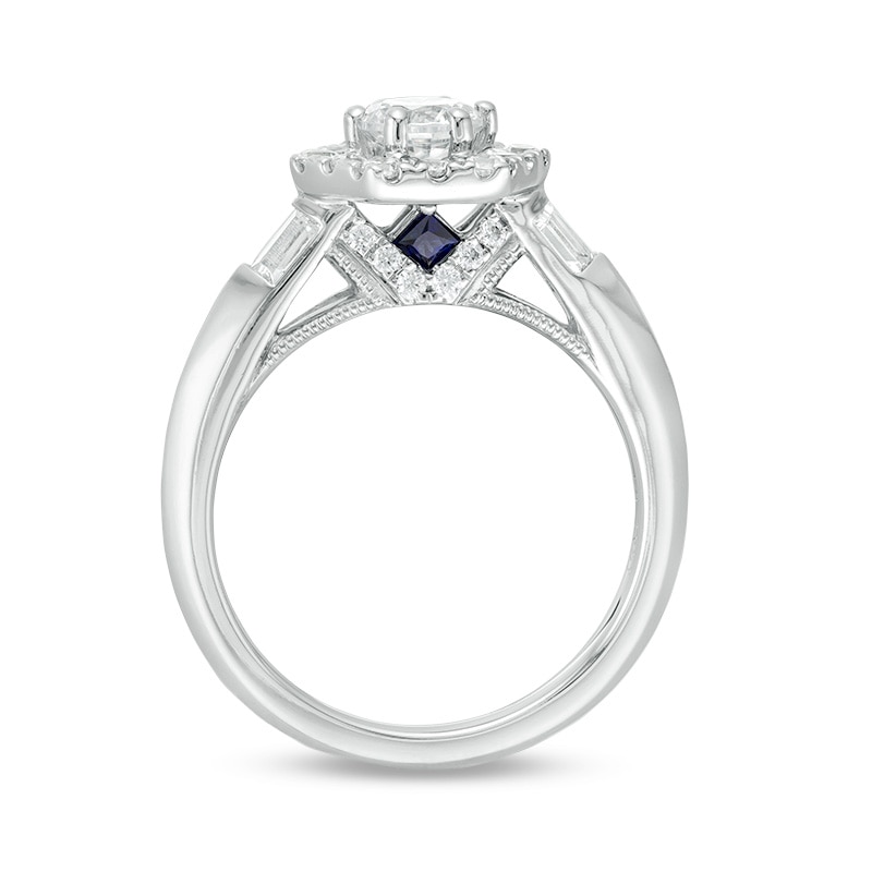 Main Image 3 of Previously Owned - Vera Wang Love Collection 1 CT. T.W. Diamond Hexagon Frame Engagement Ring in 14K White Gold