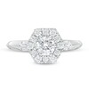 Thumbnail Image 4 of Previously Owned - Vera Wang Love Collection 1 CT. T.W. Diamond Hexagon Frame Engagement Ring in 14K White Gold