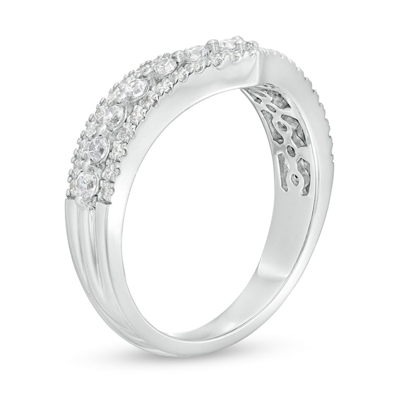 Previously Owned - 1/2 CT. T.w. Diamond Chevron Anniversary Band in 14K White Gold