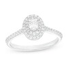Thumbnail Image 1 of Previously Owned - 1/2 CT. T.W. Oval Diamond Double Frame Engagement Ring in 10K White Gold