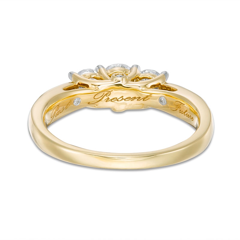 Main Image 4 of Previously Owned - 1 CT. T.W. Diamond Past Present Future® Engagement Ring in 10K Gold