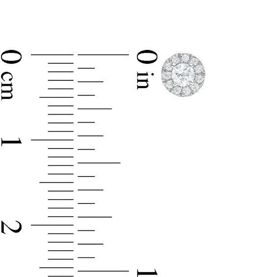 Previously Owned - 1/4 CT. T.w. Diamond Frame Stud Earrings in 14K White Gold (I/I2)
