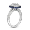 Thumbnail Image 3 of Previously Owned - Vera Wang Love Collection 1 CT. T.W. Diamond and Sapphire Frame Engagement Ring in 14K White Gold