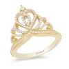 Thumbnail Image 1 of Previously Owned - Enchanted Disney Princess 1/3 CT. T.W. Diamond Heart-Top Tiara Ring in 10K Gold