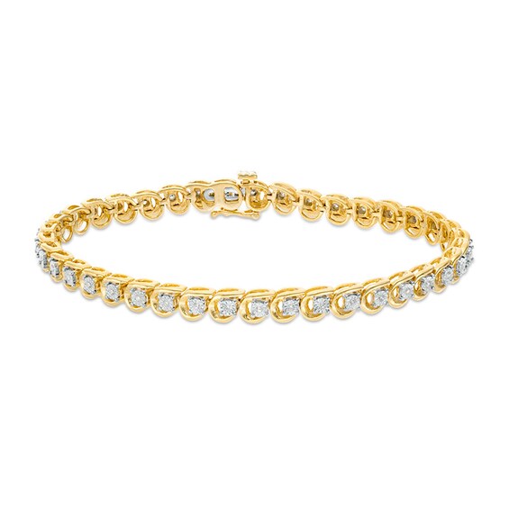 Previously Owned - 1/4 CT. T.w. Diamond Tennis Bracelet in 10K Gold - 7.25"