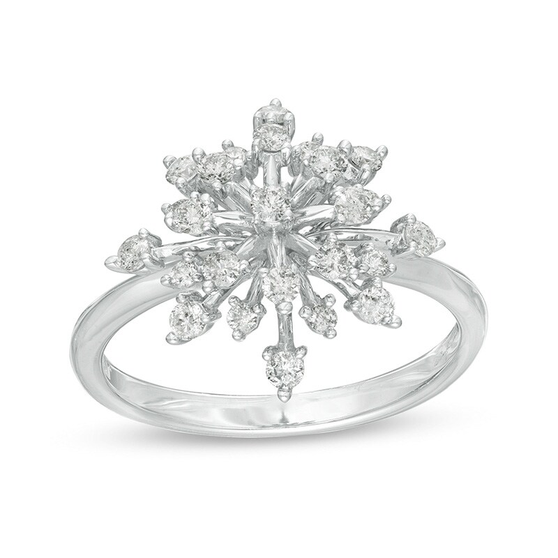 Main Image 1 of Previously Owned - Marilyn Monroe™ Collection 1/2 CT. T.W. Diamond Starburst Ring in 10K White Gold