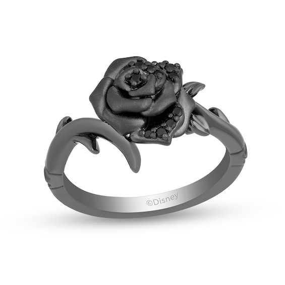 Previously Owned - Enchanted Disney Villains Maleficent 1/10 CT. T.w. Black Diamond Ring in Black Sterling Silver