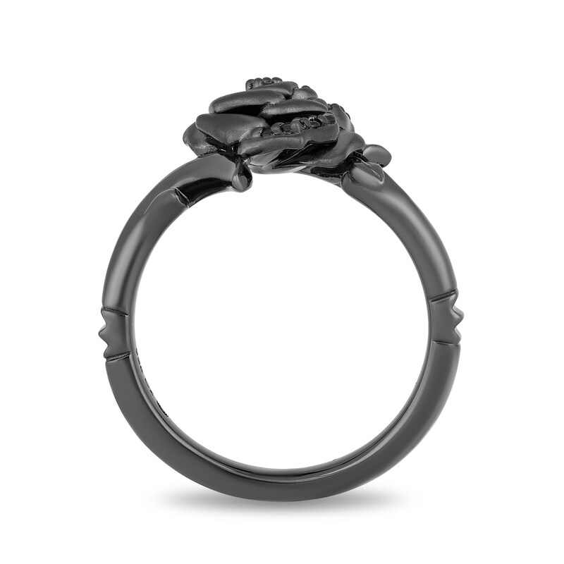 Main Image 3 of Previously Owned - Enchanted Disney Villains Maleficent 1/10 CT. T.W. Black Diamond Ring in Black Sterling Silver