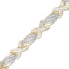 Thumbnail Image 1 of Previously Owned - 2 CT. T.W. Diamond Cascading Flame and "X" Bracelet in 10K Gold