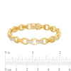 Thumbnail Image 4 of Previously Owned - 1/3 CT. T.W. Diamond Open Oval and Bamboo Link Bracelet in 10K Gold - 8.5"