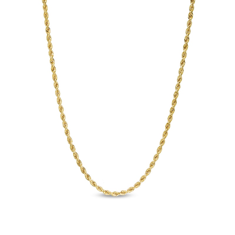 Main Image 1 of Previously Owned - 2.65mm Evergreen Rope Chain Necklace in Hollow 10K Gold - 18"