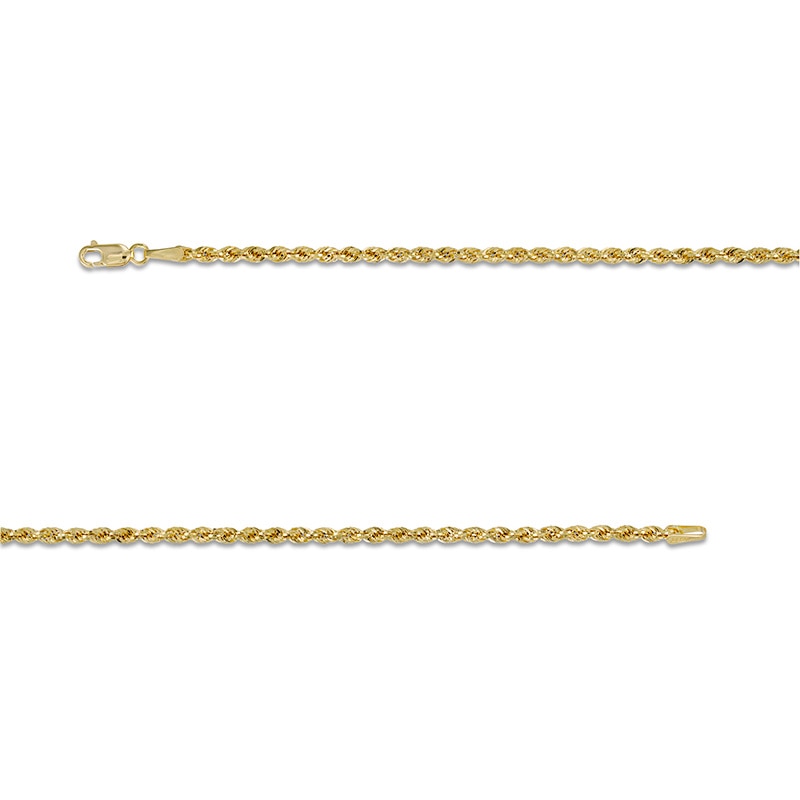 Main Image 3 of Previously Owned - 2.65mm Evergreen Rope Chain Necklace in Hollow 10K Gold - 18"