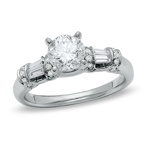 Previously Owned - 1-1/3 CT. T.w. Diamond Engagement Ring in 14K White Gold