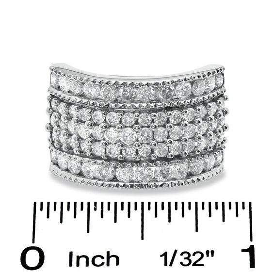 Previously Owned - 2 CT. T.w. Diamond Three Row Anniversary Band in 10K White Gold