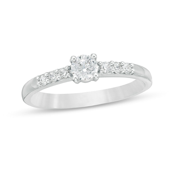 Previously Owned - 1/3 CT. T.w. Diamond Engagement Ring in 10K White Gold