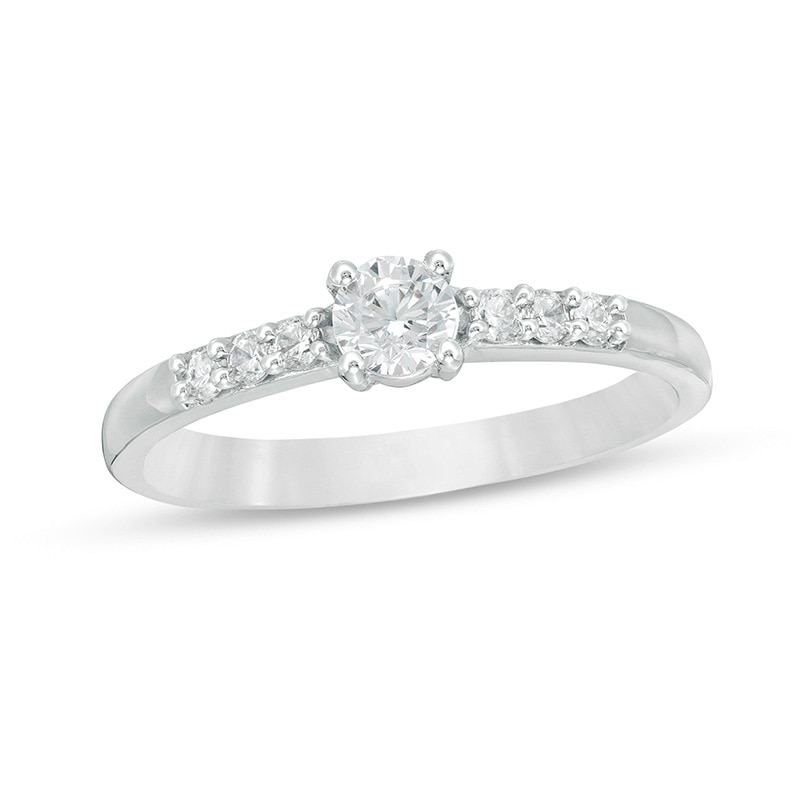 Main Image 1 of Previously Owned - 1/3 CT. T.W. Diamond Engagement Ring in 10K White Gold