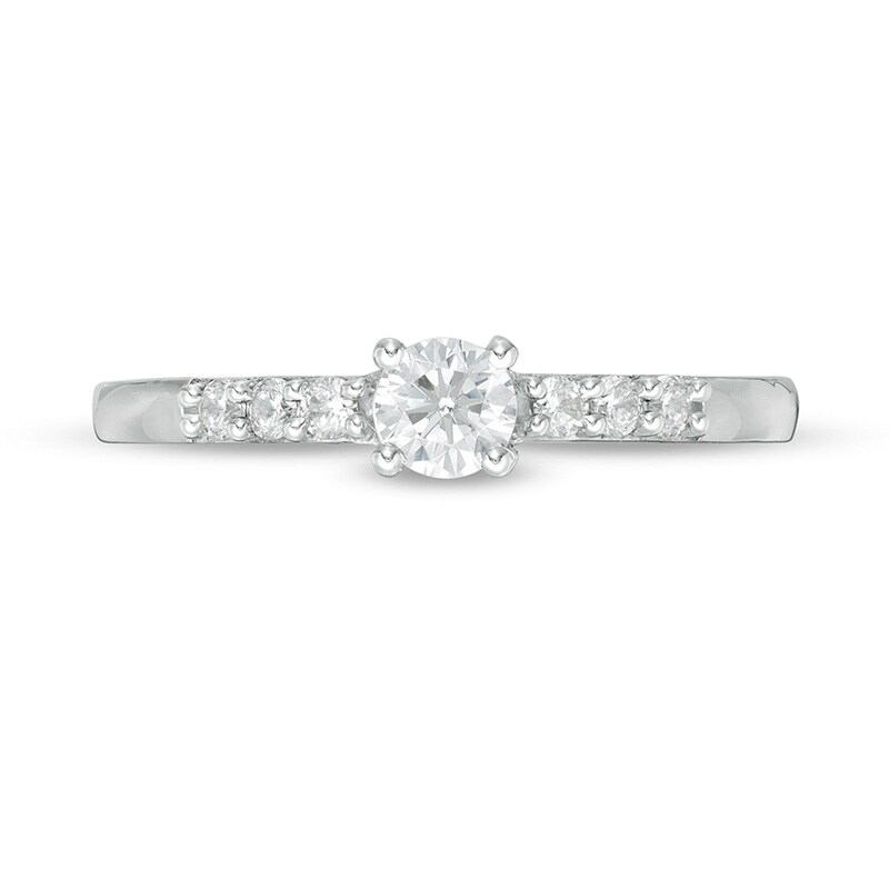 Main Image 4 of Previously Owned - 1/3 CT. T.W. Diamond Engagement Ring in 10K White Gold