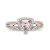 Thumbnail Image 3 of Previously Owned - Enchanted Disney Aurora Trillion-Cut Morganite and 1/4 CT. T.W. Diamond Ring in 14K Two-Tone Gold